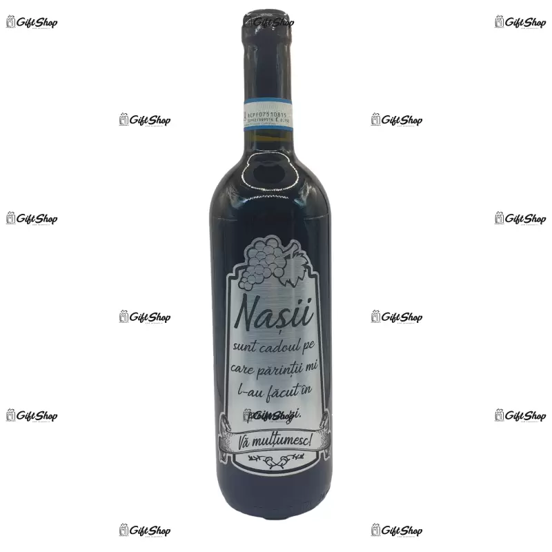 Eticheta metalica argintie, model 2, vin rosu cabernet sauvignon, demisec, 750ml, 13.5% alcool